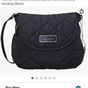 Marc Jacobs Quilted Single Adjustable Strap Nylon Black Crossbody Bag